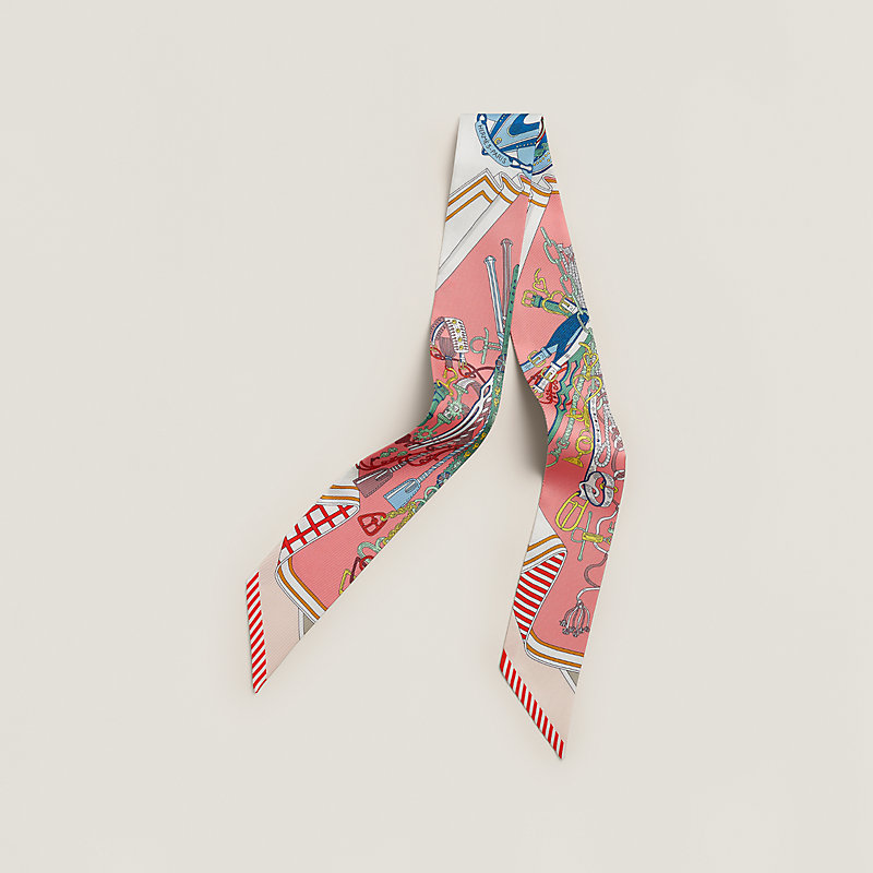 Bouquets Sellier Twilly絲巾- 粉色| Hermès 愛馬仕台灣地區官網